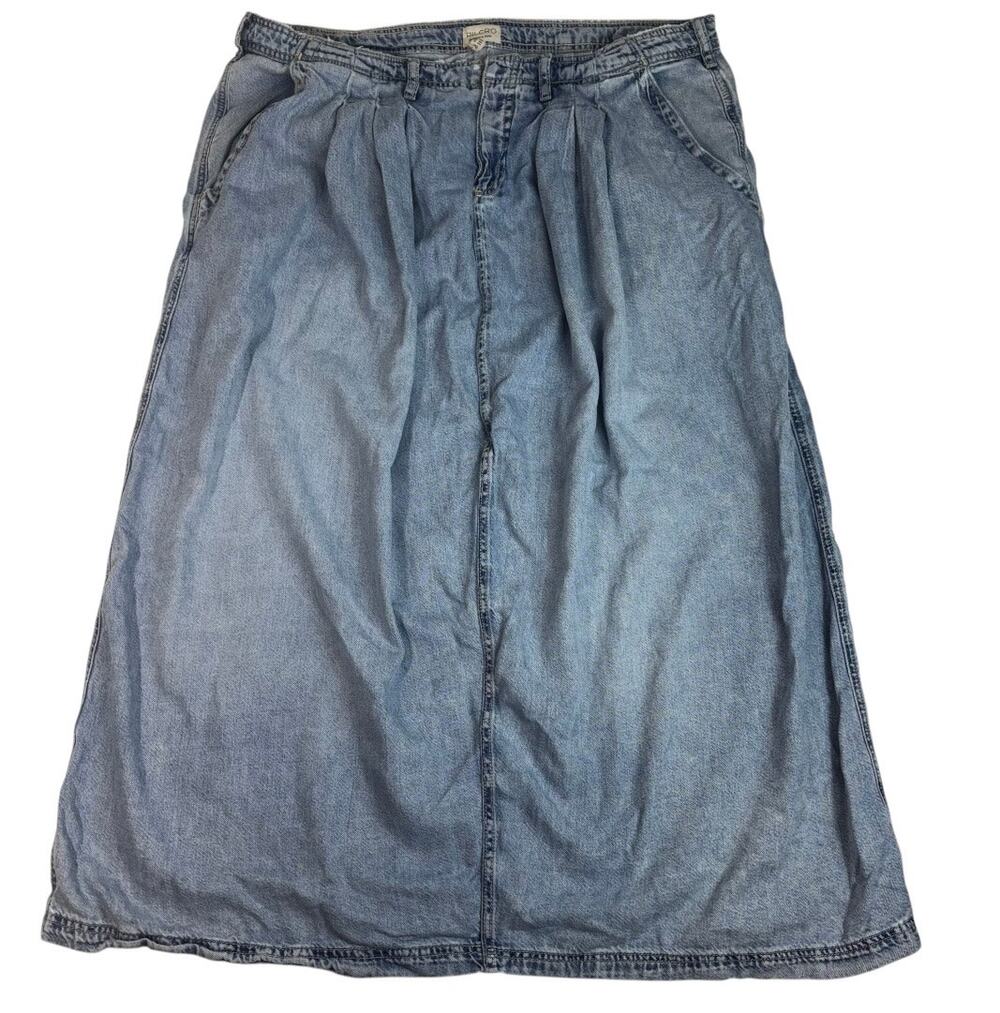 PILCRO ANTHROPOLOGIE LONG DENIM FLOWY SKIRT SIZE 18W